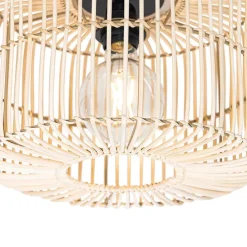 Orientale Deckenleuchte Schwarz mit Rattan - Maud