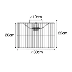 Orientale Deckenleuchte Schwarz mit Rattan - Maud