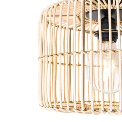 Orientale Deckenleuchte Schwarz mit Rattan - Maud