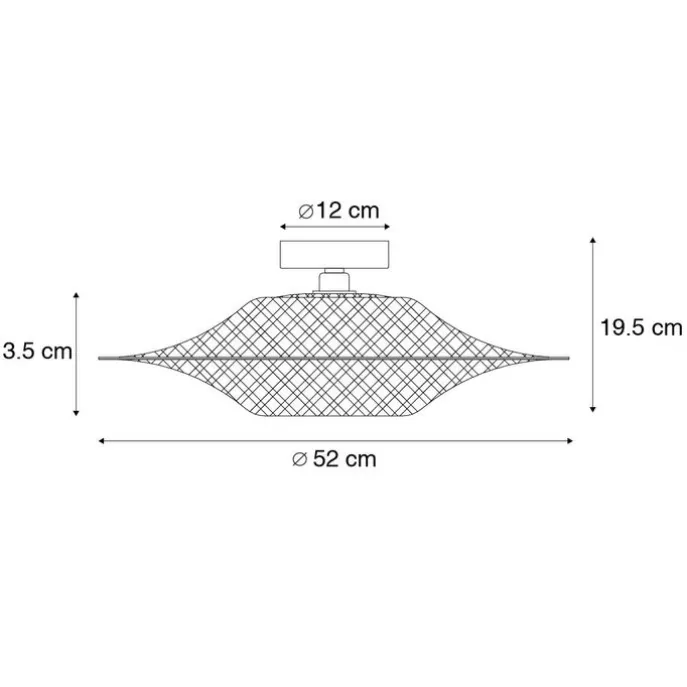Orientalische Außendeckenleuchte Bambus 50 cm IP44 - Rina