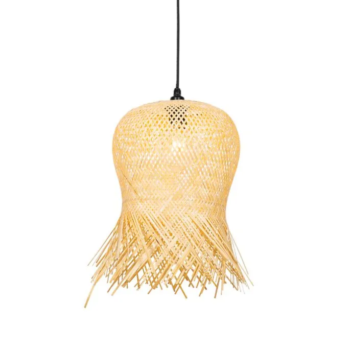 Orientalische Außenhängelampe aus Bambus IP44 - Carlos