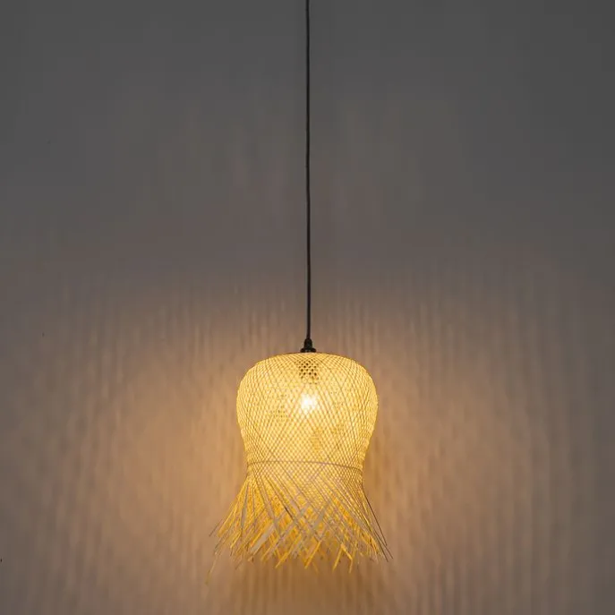 Orientalische Außenhängelampe aus Bambus IP44 - Carlos