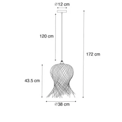 Orientalische Außenhängelampe aus Bambus IP44 - Carlos