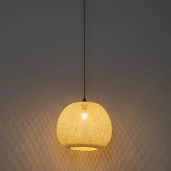 Orientalische Außenhängelampe aus Bambus IP44 - Rafael