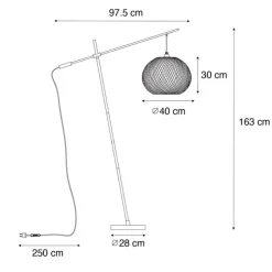 Orientalische Außenstehleuchte aus Bambus IP44 - Rafael