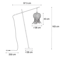 Orientalische Außenstehleuchte aus Bambus IP44 - Carlos