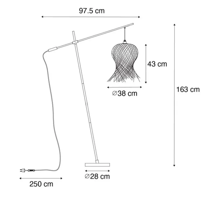 Orientalische Außenstehleuchte aus Bambus IP44 - Carlos
