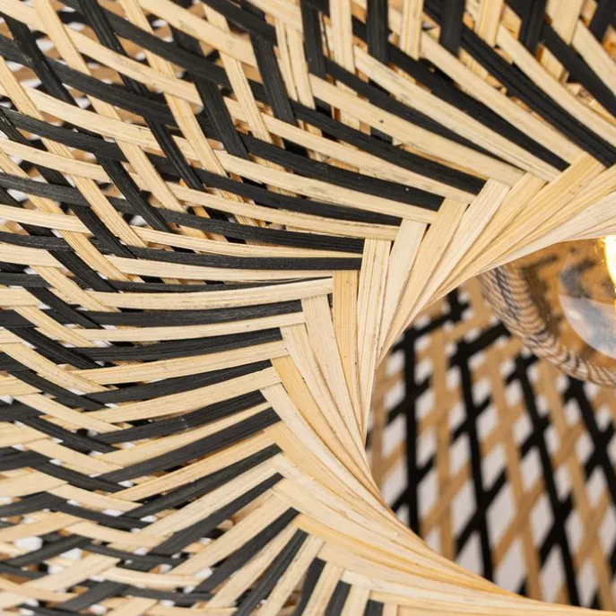 Orientalische Deckenlampe schwarzer Bambus 50 cm - Ostrava