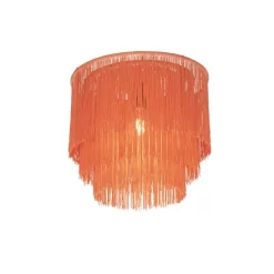 Orientalische Deckenlampe goldrosa Schirm mit Fransen - Franxa