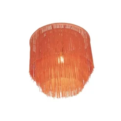 Orientalische Deckenlampe goldrosa Schirm mit Fransen - Franxa