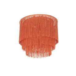 Orientalische Deckenlampe goldrosa Schirm mit Fransen - Franxa