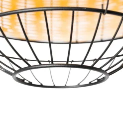 Orientalische Deckenlampe schwarz mit Rattan 25 cm - Emir
