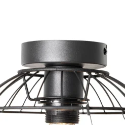 Orientalische Deckenlampe schwarz mit Rattan 25 cm - Emir