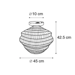 Orientalische Deckenlampe schwarz 45 cm - Vadi