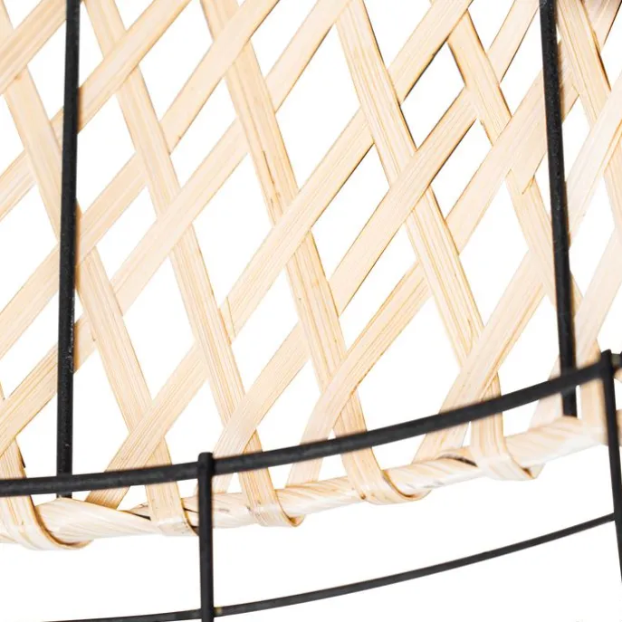 Orientalische Deckenlampe schwarz mit Bambus - Irena