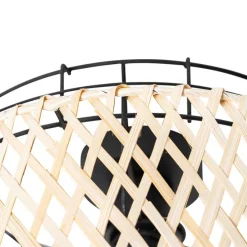 Orientalische Deckenlampe schwarz mit Bambus - Irena