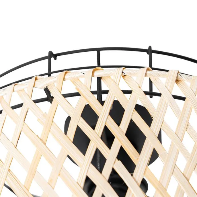Orientalische Deckenlampe schwarz mit Bambus - Irena
