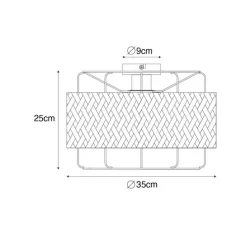 Orientalische Deckenlampe schwarz mit Bambus - Irena
