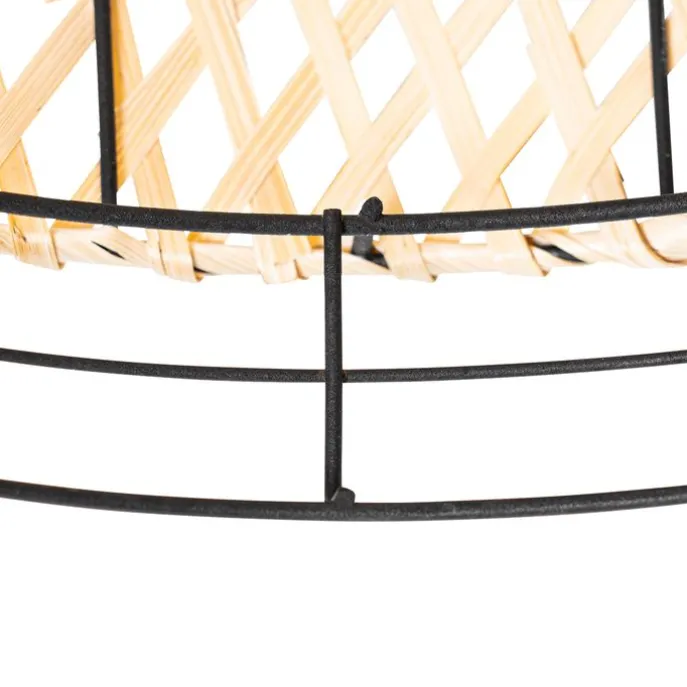Orientalische Deckenlampe schwarz mit Bambus - Irena