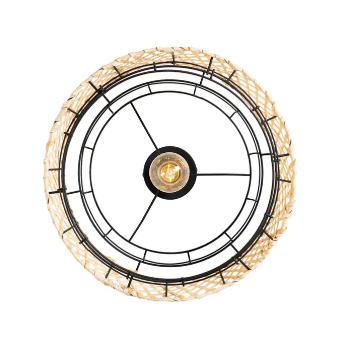 Orientalische Deckenlampe schwarz mit Bambus - Irena