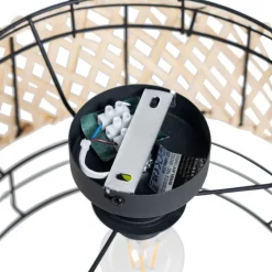 Orientalische Deckenlampe schwarz mit Bambus - Irena