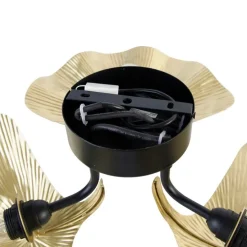 Orientalische Deckenleuchte aus Messing mit schwarzem 3-Licht - Louka