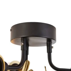 Orientalische Deckenleuchte aus Messing mit schwarzem 3-Licht - Louka