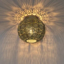 Orientalische Deckenleuchte Gold mit Grün 28,5 cm - Baloo