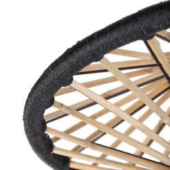 Orientalische Deckenleuchte Bambus mit Schwarz 60 cm - Evalin