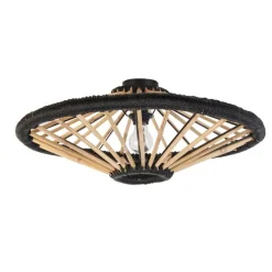 Orientalische Deckenleuchte Bambus mit Schwarz 60 cm - Evalin