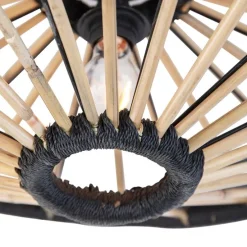 Orientalische Deckenleuchte Bambus mit Schwarz 60 cm - Evalin