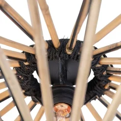 Orientalische Deckenleuchte Bambus mit Schwarz 60 cm - Evalin