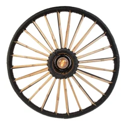 Orientalische Deckenleuchte Bambus mit Schwarz 60 cm - Evalin