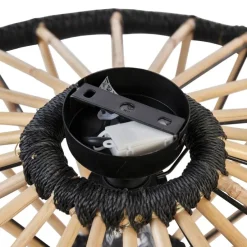 Orientalische Deckenleuchte Bambus mit Schwarz 60 cm - Evalin