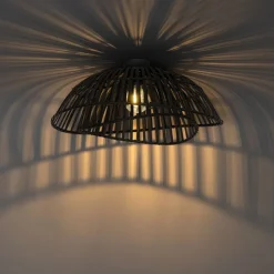 Orientalische Deckenleuchte aus schwarzem Bambus 62 cm - Pua