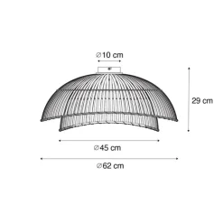 Orientalische Deckenleuchte aus schwarzem Bambus 62 cm - Pua