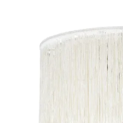 Orientalische Deckenleuchte Gold cremefarbener Schirm mit Fransen - Franxa