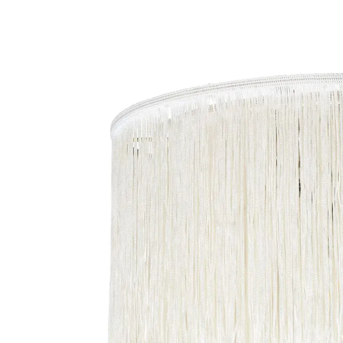 Orientalische Deckenleuchte Gold cremefarbener Schirm mit Fransen - Franxa