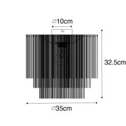 Orientalische Deckenleuchte Gold cremefarbener Schirm mit Fransen - Franxa