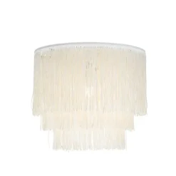 Orientalische Deckenleuchte Gold cremefarbener Schirm mit Fransen - Franxa