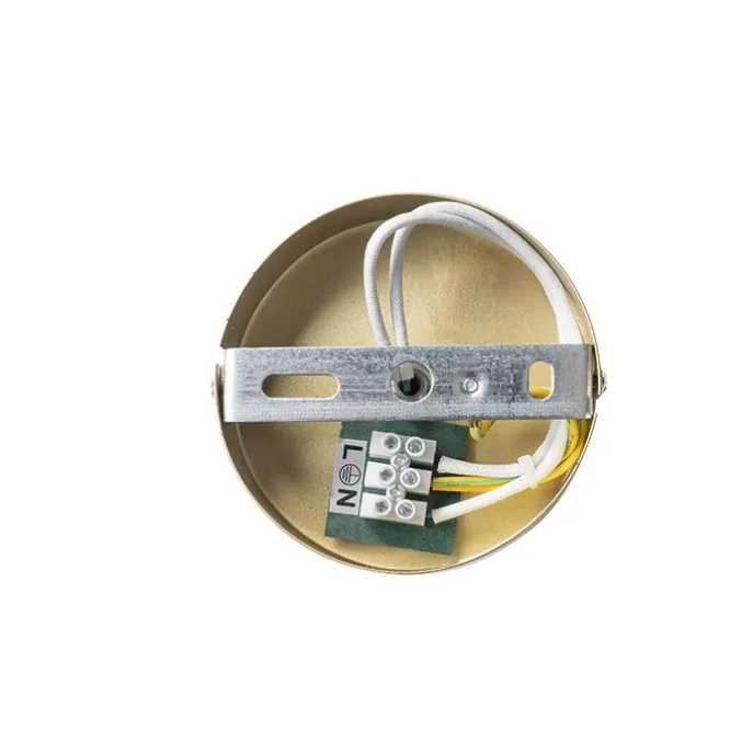 Orientalische Deckenleuchte Gold cremefarbener Schirm mit Fransen - Franxa