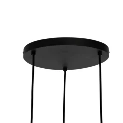 Orientalische Hängelampe aus Bambus mit schwarzem 3-Licht - Yvonne