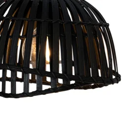 Orientalische Hängelampe aus schwarzem Bambus, 3-flammig – Pua