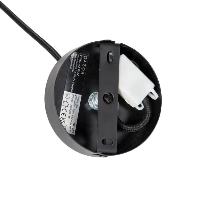 Orientalische Hängelampe Bambus mit Schwarz 32 cm - Evalin