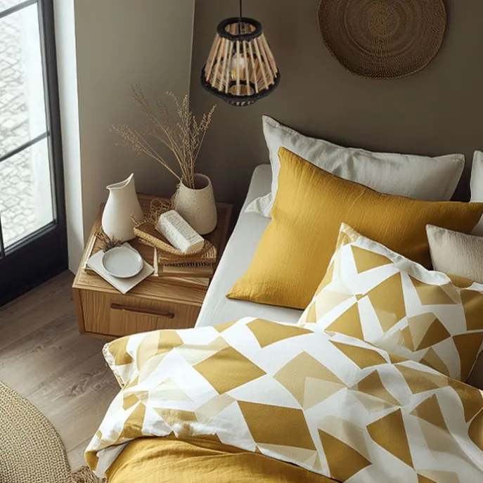 Orientalische Hängelampe Bambus mit Schwarz 32 cm - Evalin