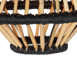 Orientalische Hängelampe Bambus mit Schwarz 32 cm - Evalin
