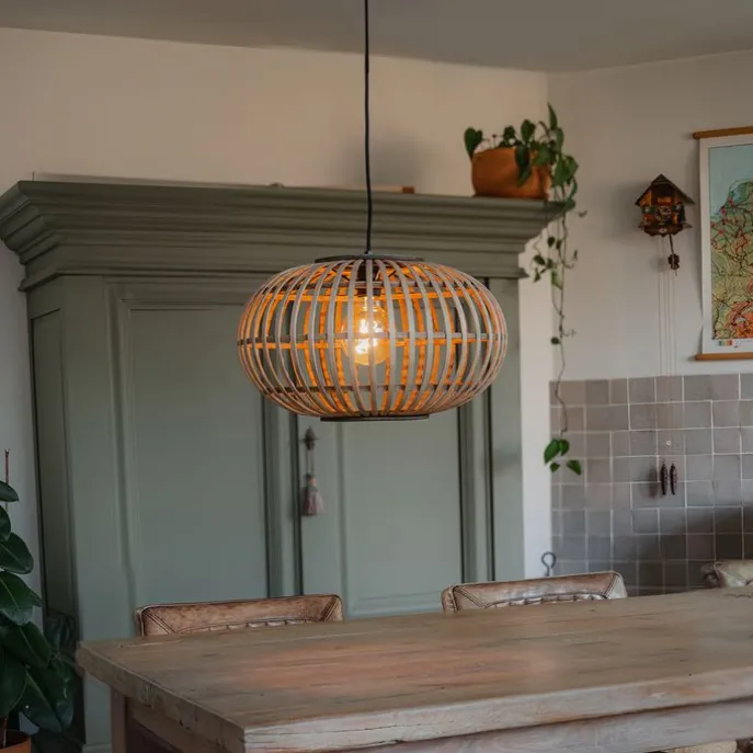 Orientalische Hängelampe Bambus 44 cm - Amira