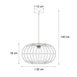Orientalische Hängelampe Bambus 32 cm - Amira