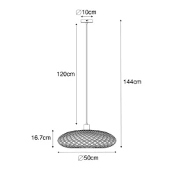 Orientalische Hängelampe Bambus 50 cm - Ostrava