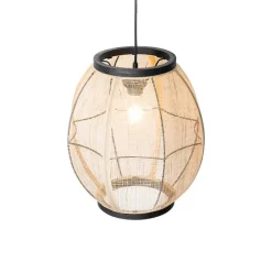 Orientalische Hängelampe braun Stoff 35 cm - Rob